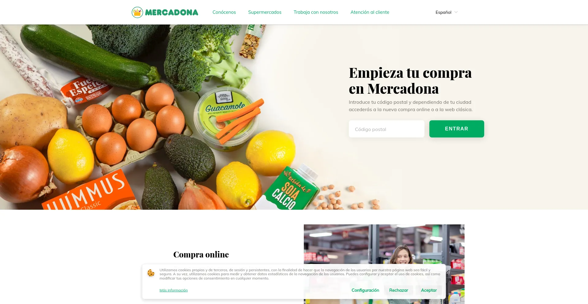 Screenshot of mercadona.es homepage