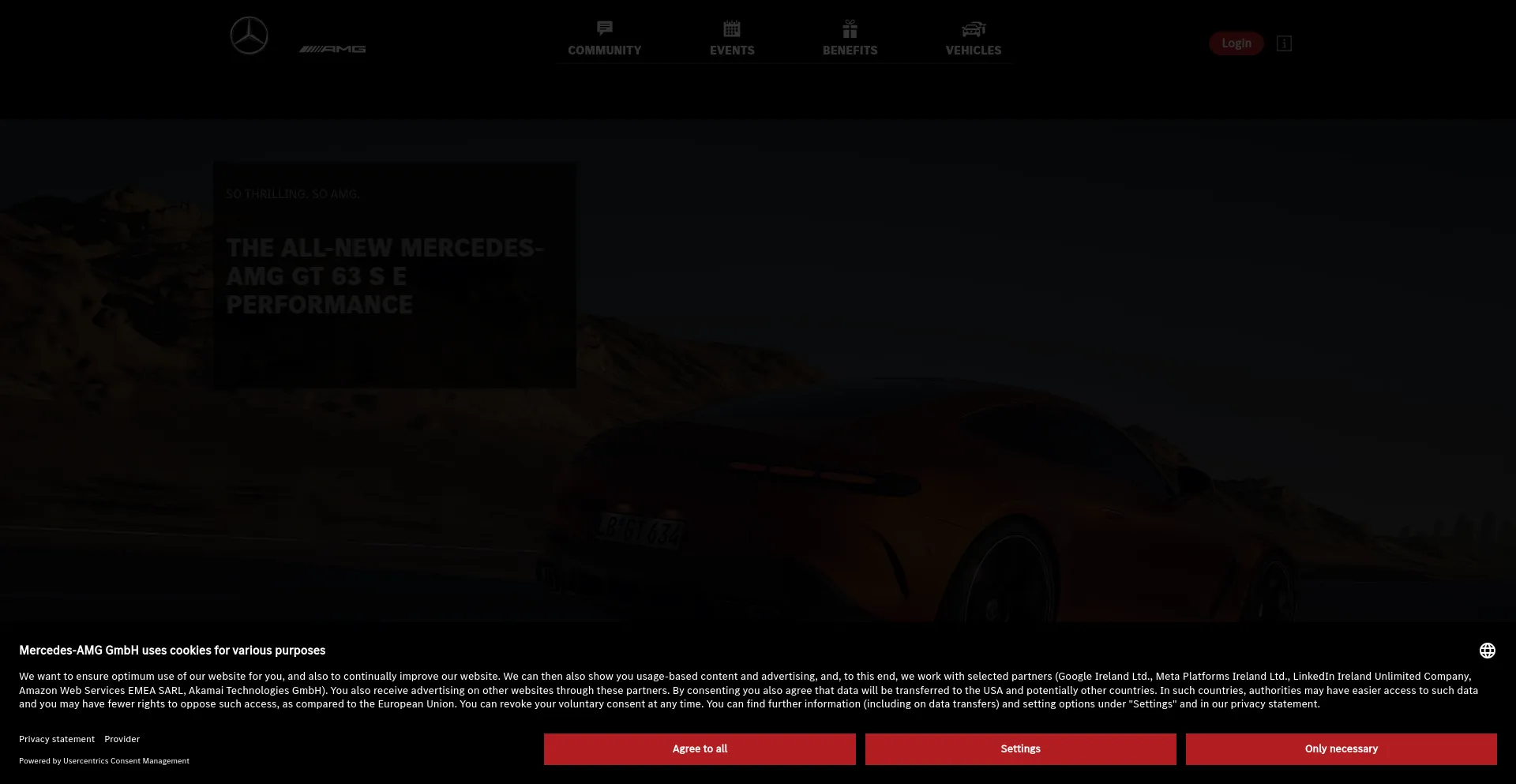 Screenshot of mercedes-amg.com homepage