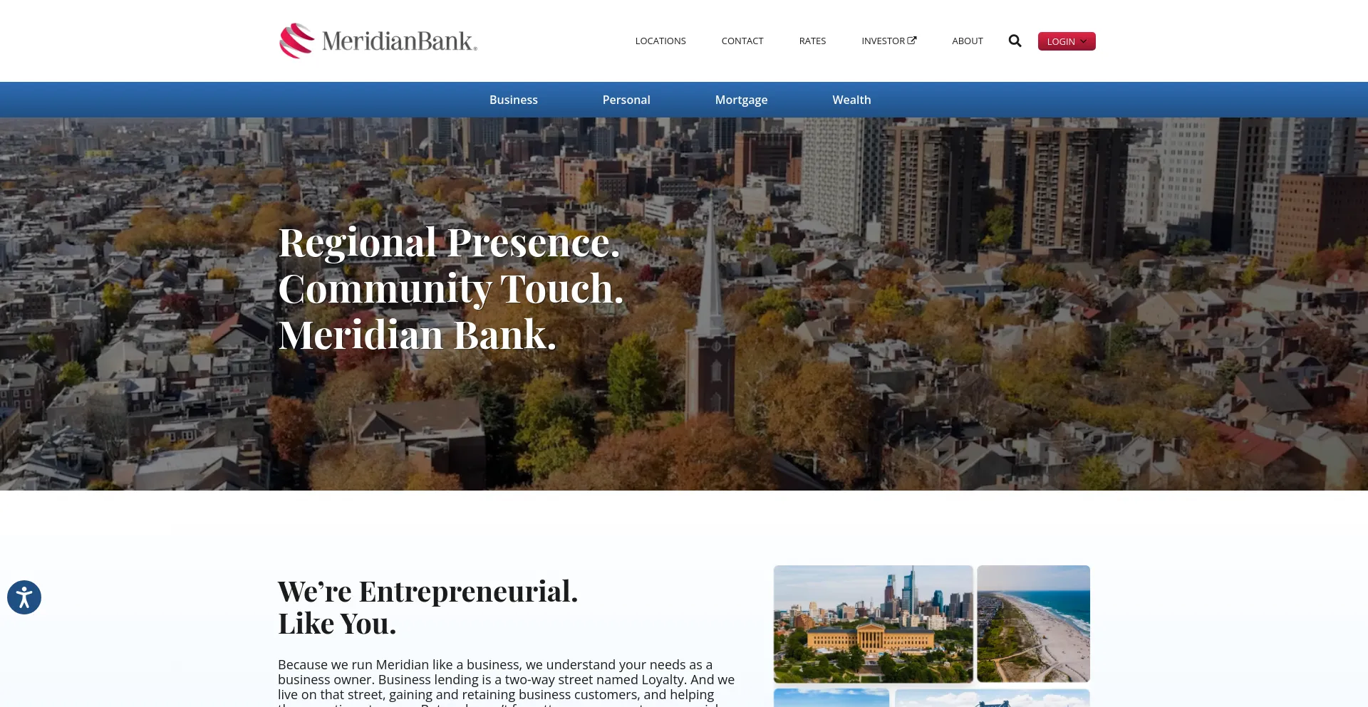 Screenshot of meridianbanker.com homepage