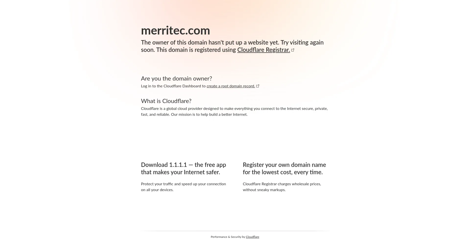 Screenshot of merritec.com homepage