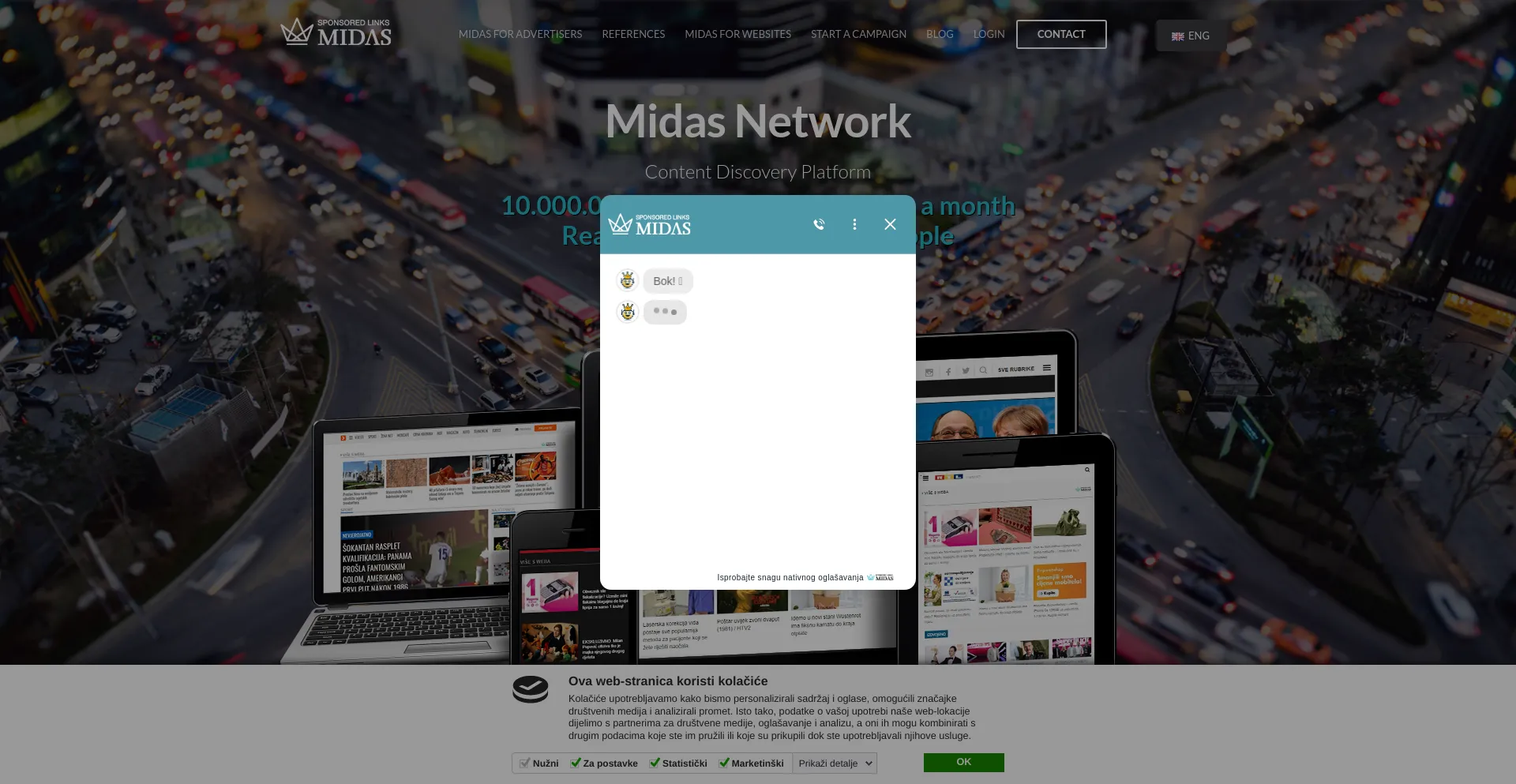 Screenshot of midas-network.com homepage