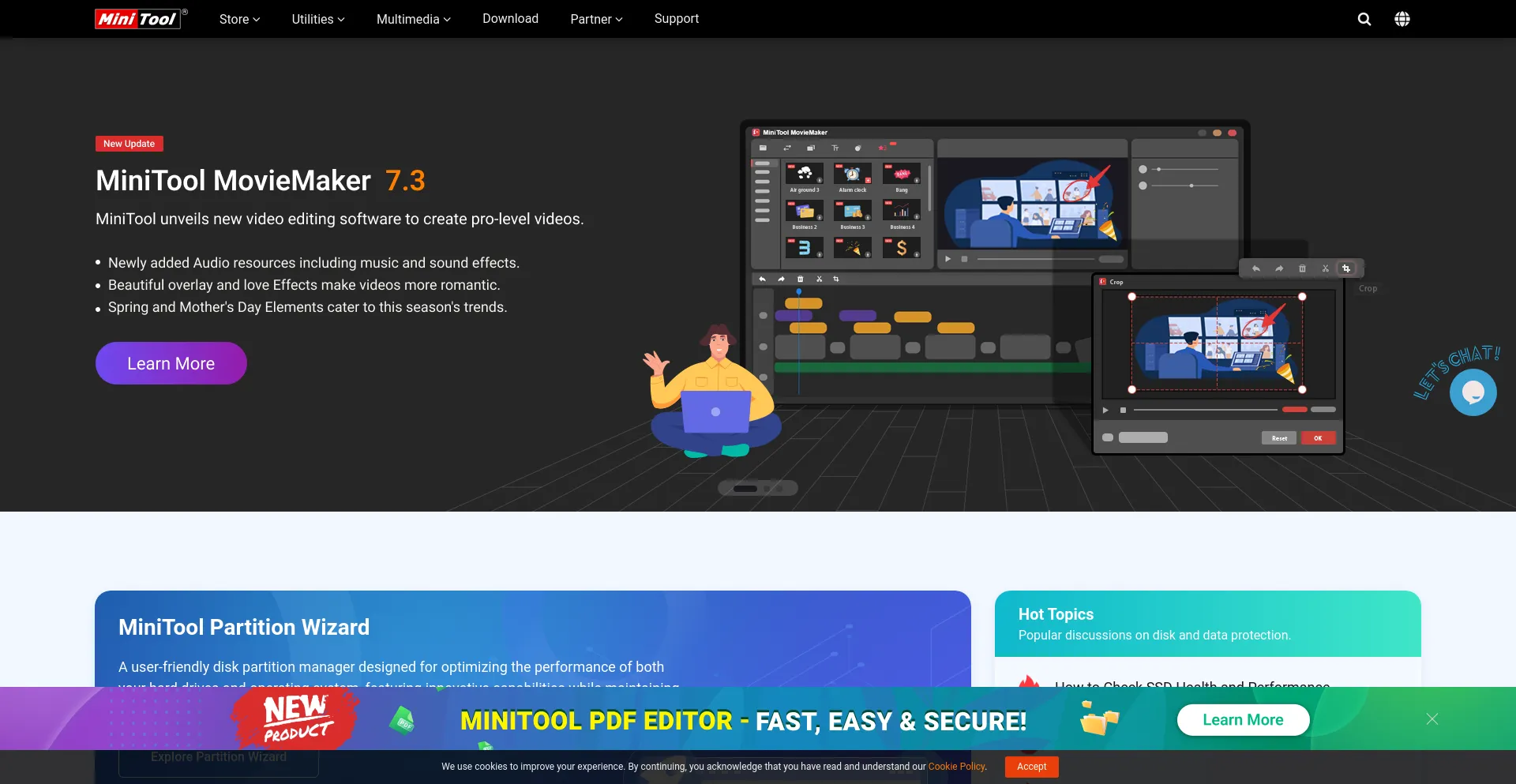 Screenshot of minitool.com homepage