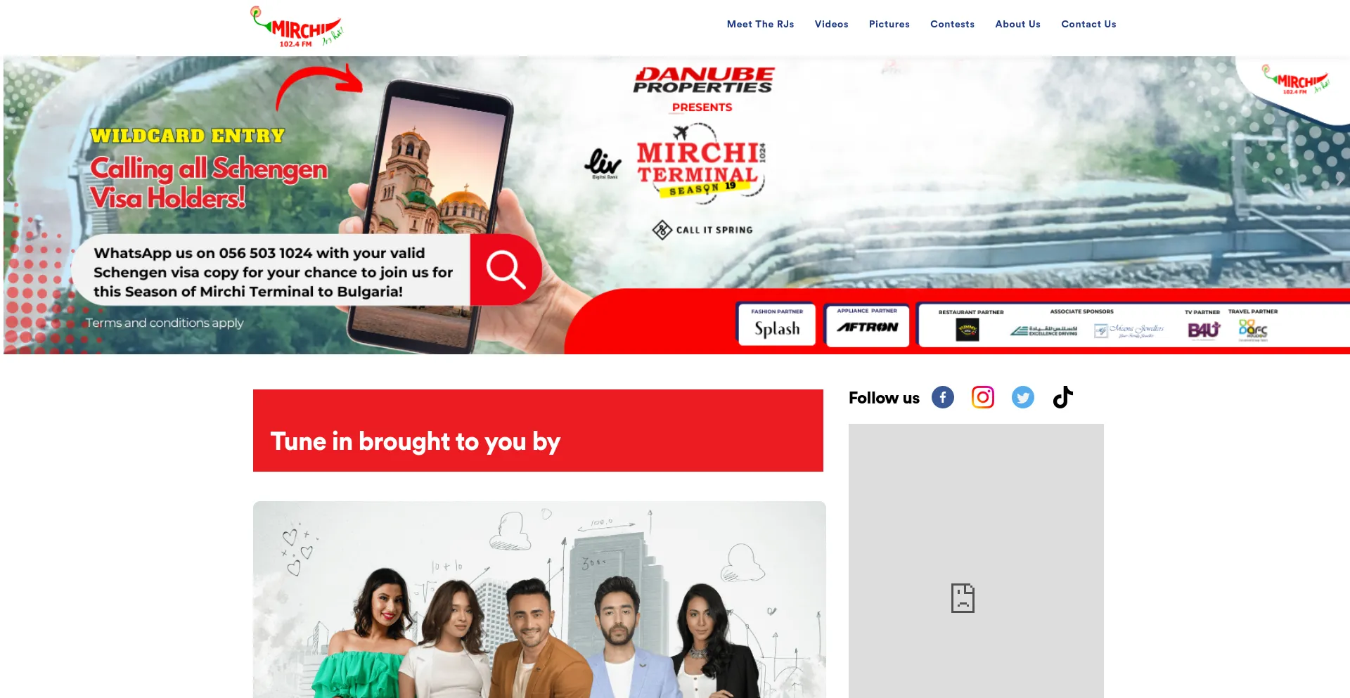 Screenshot of mirchi.ae homepage