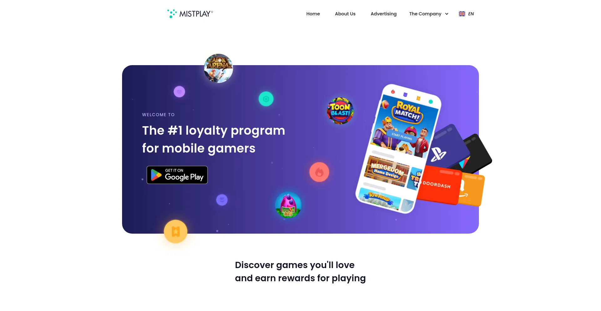 Screenshot of mistplay.com homepage