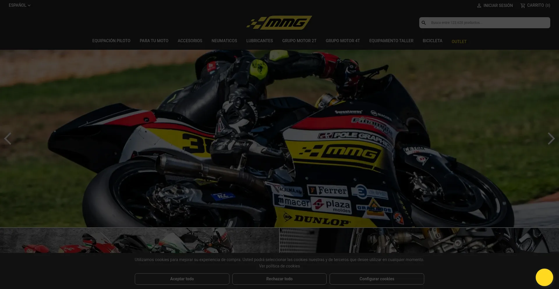 Screenshot of mmgracingstore.com homepage