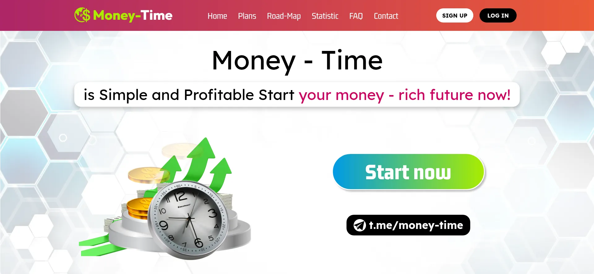 Screenshot of money-time.cc homepage