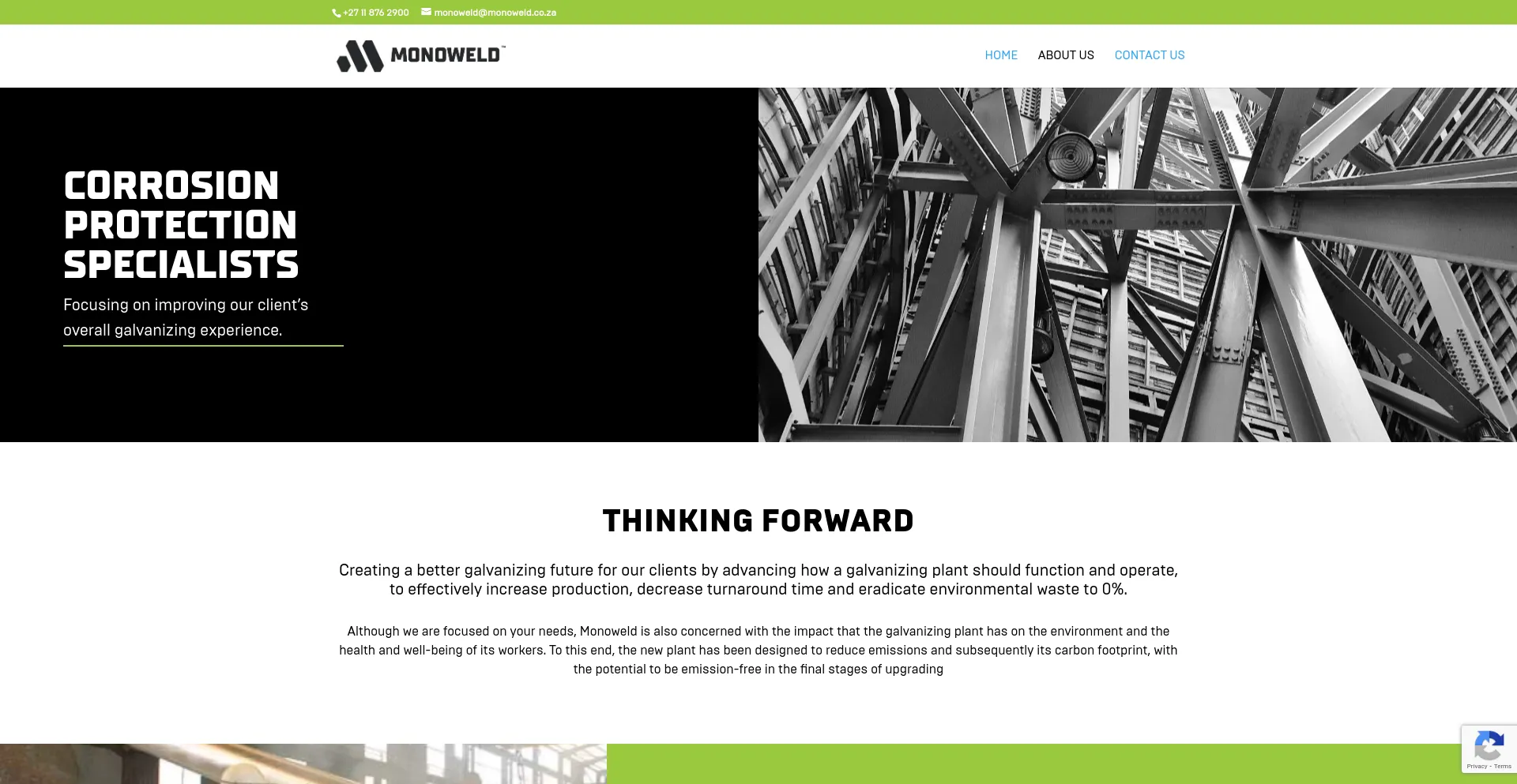 Screenshot of monoweld.co.za homepage