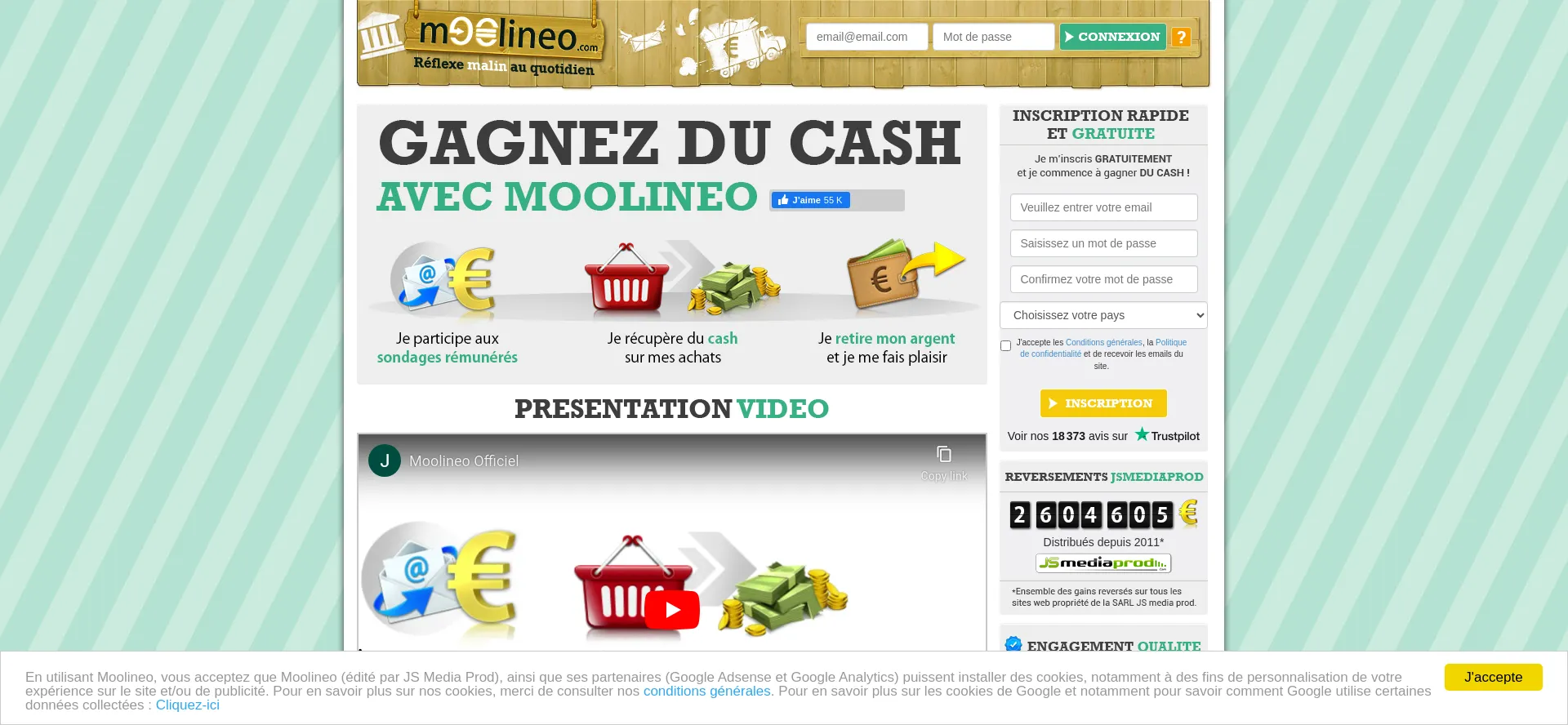 Screenshot of moolineo.com homepage