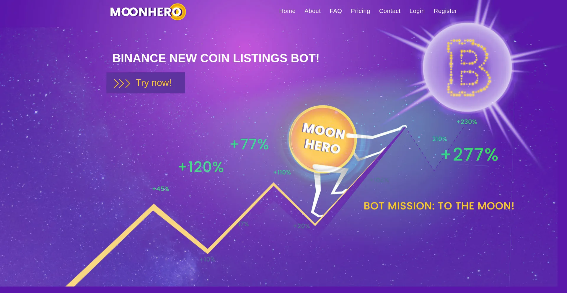 Screenshot of moonhero.io homepage