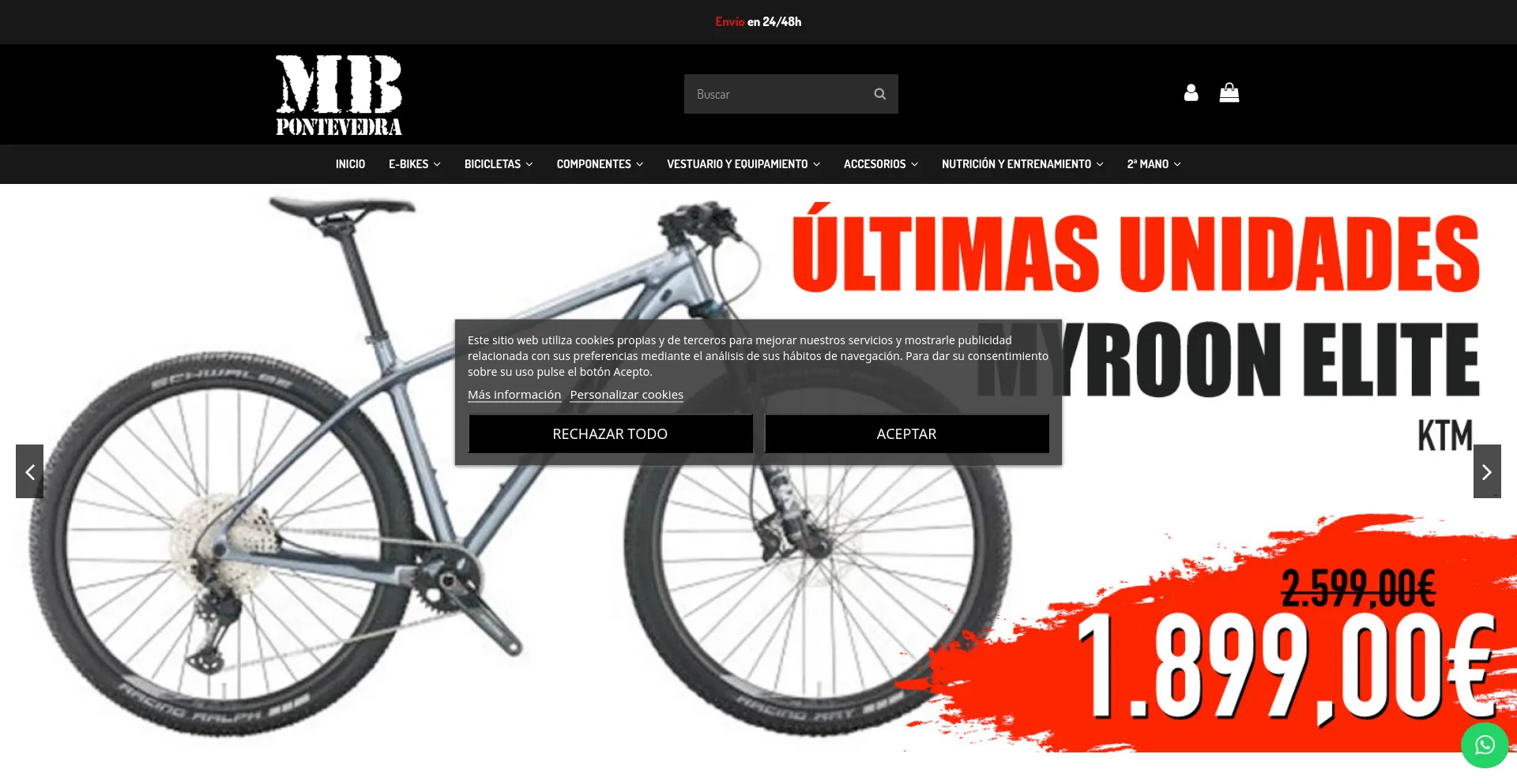 Screenshot of motobikepontevedra.es homepage