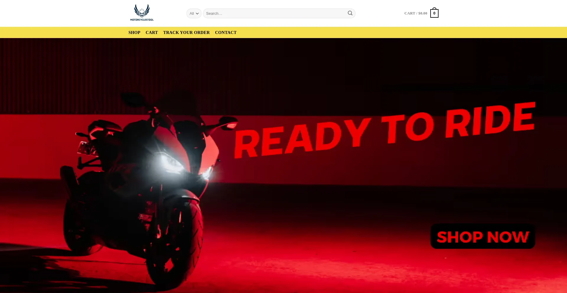 Screenshot of motorcyclestool.com homepage