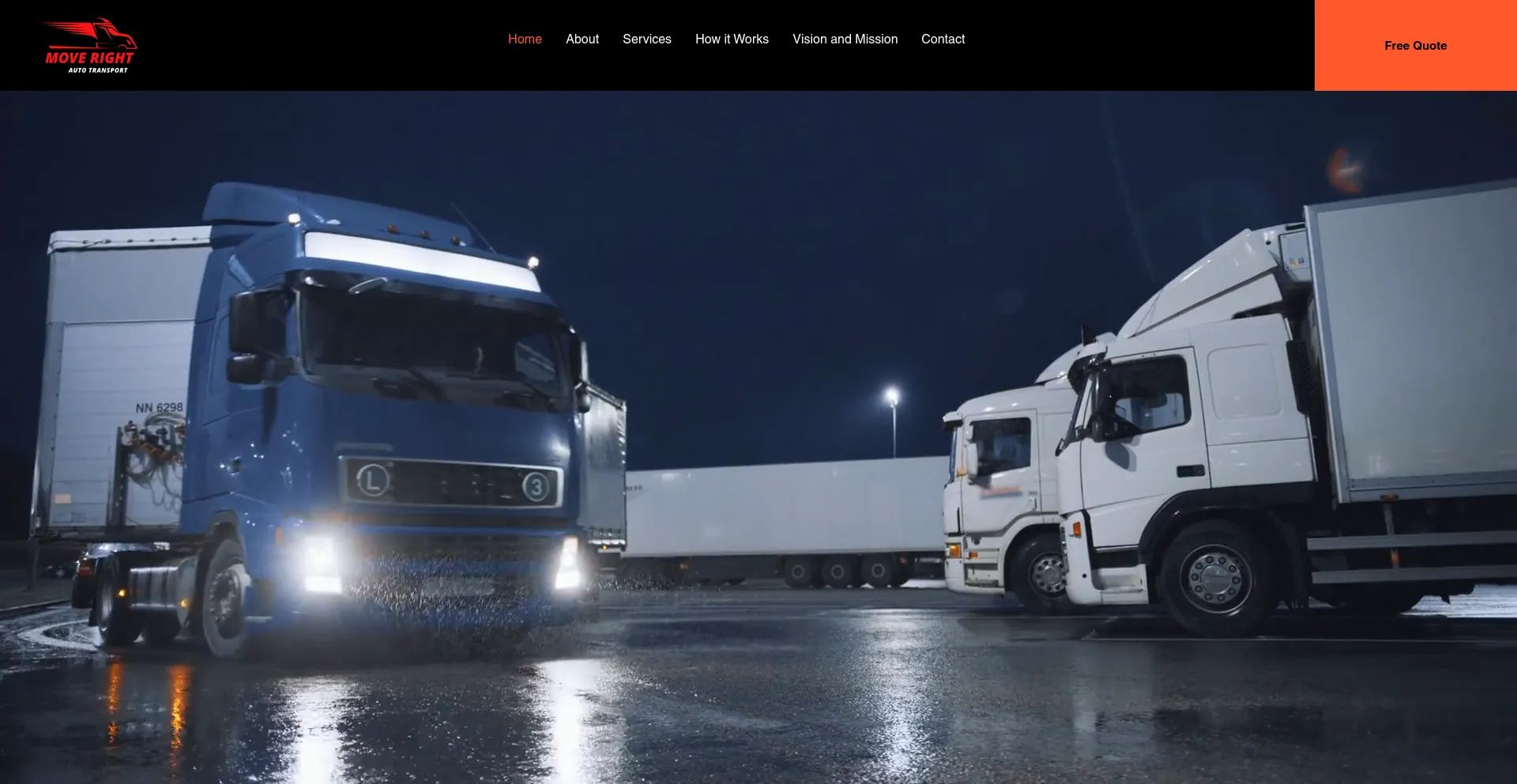 Screenshot of moverightautotransport.com homepage