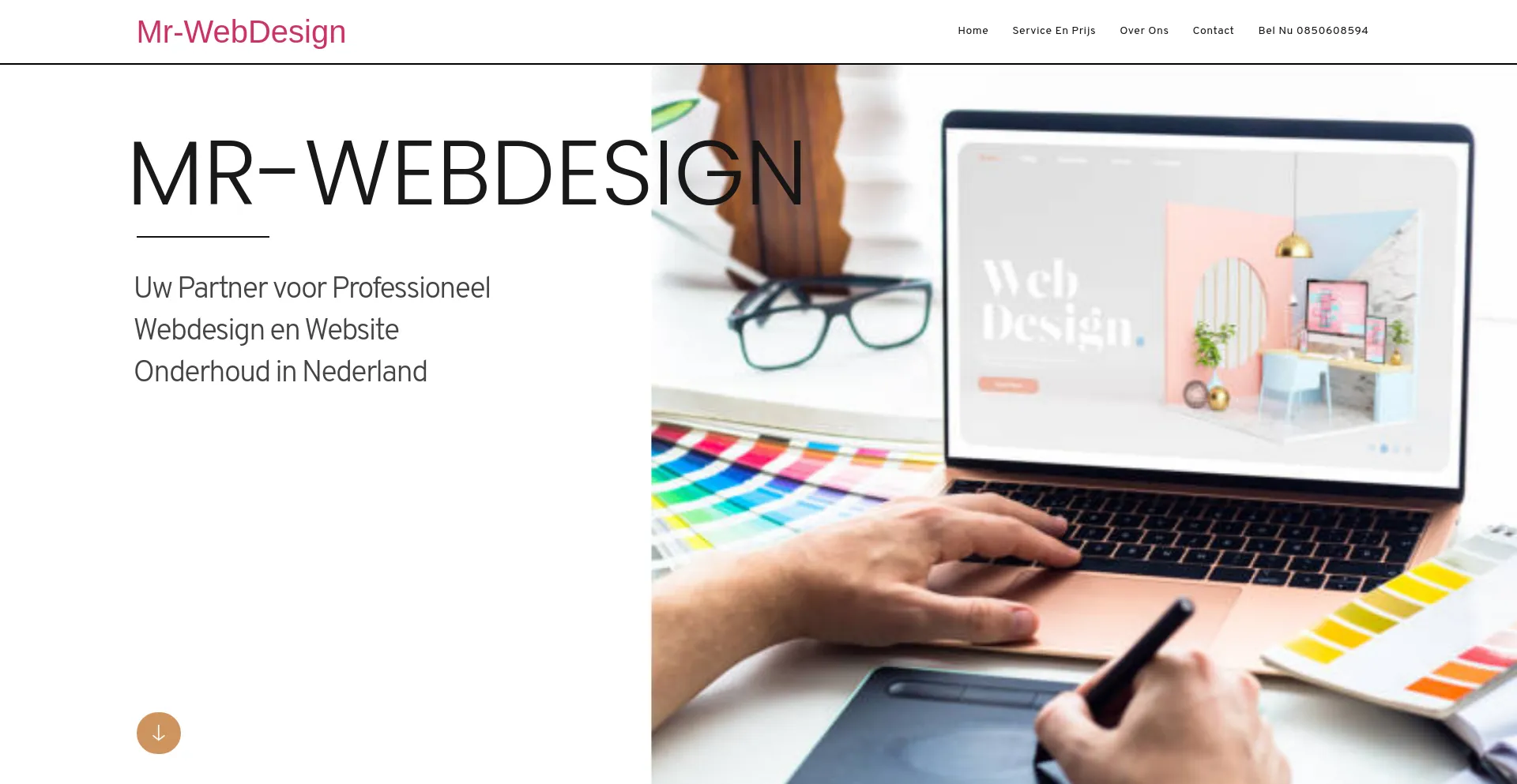 Screenshot of mr-webdesign.nl homepage