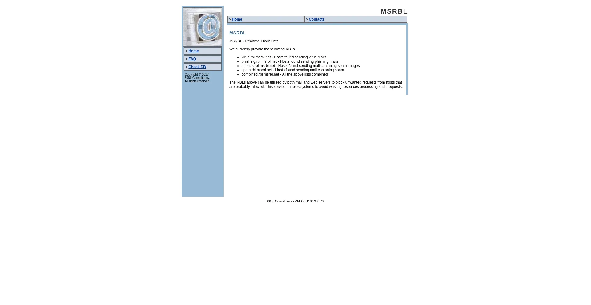 Screenshot of msrbl.net homepage