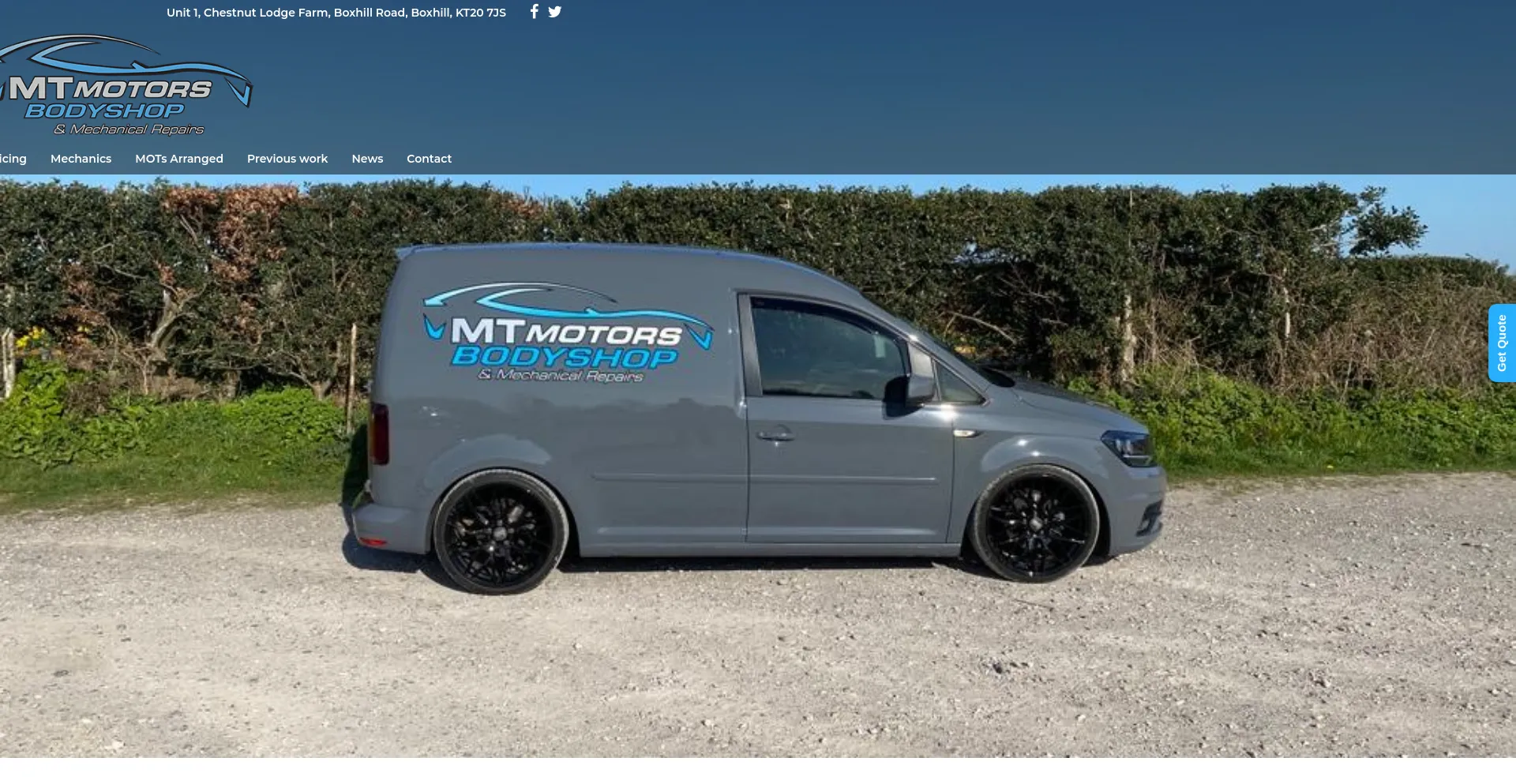 Screenshot of mtmotors.co.uk homepage