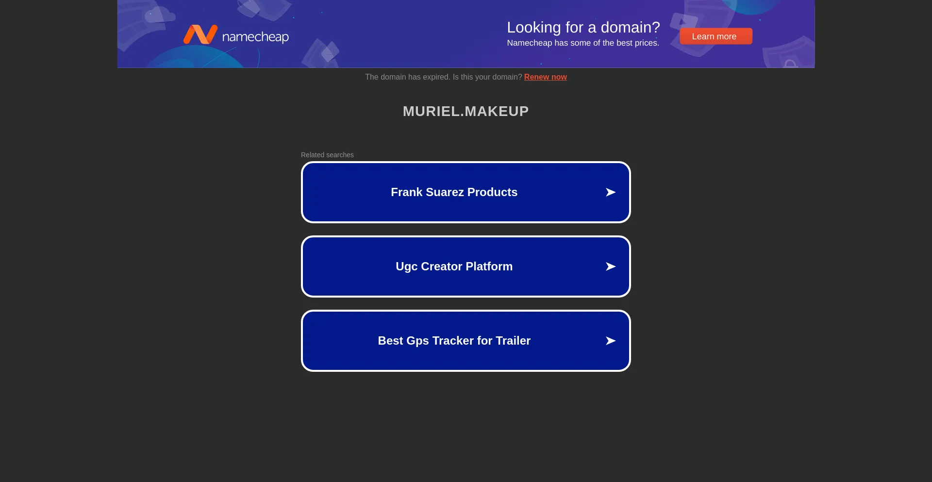 Screenshot of muriel.makeup homepage