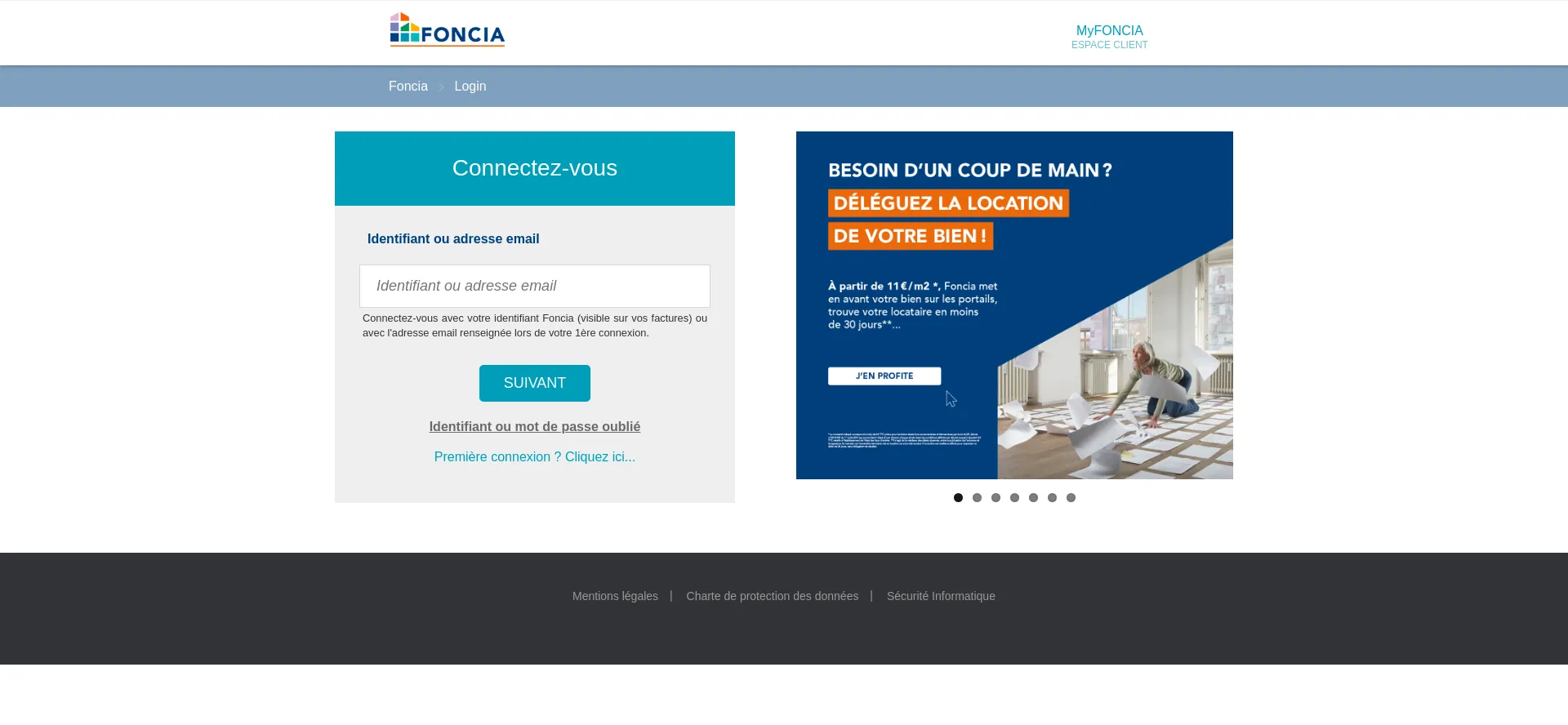 Screenshot of myfoncia.fr homepage