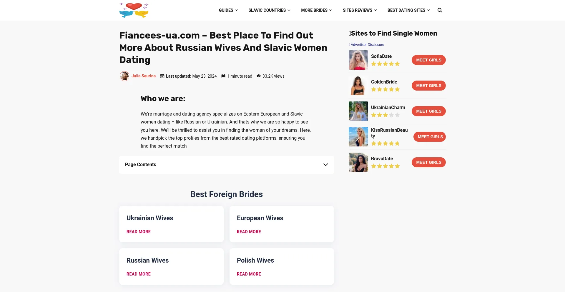 Screenshot of myrussianbrides.net homepage