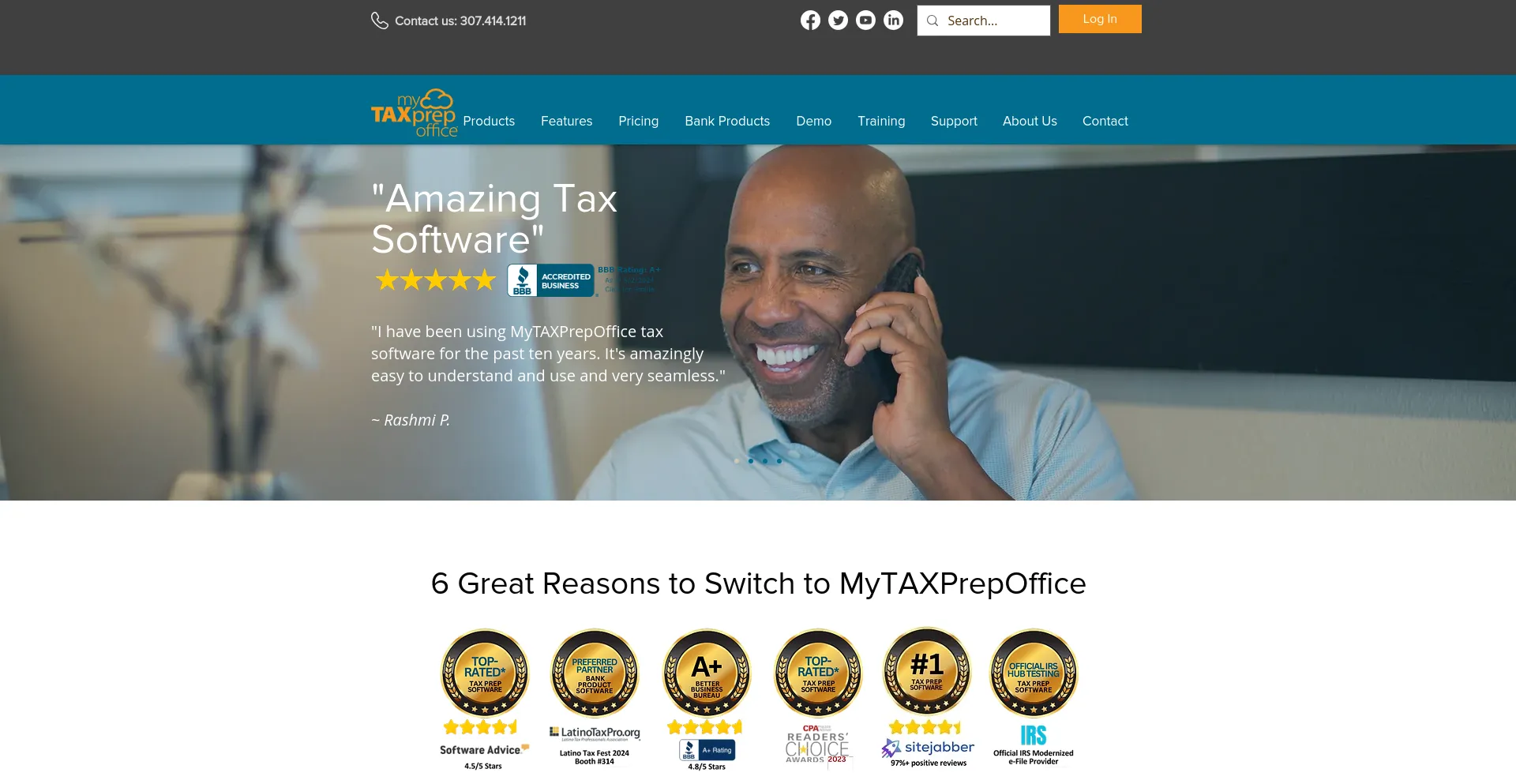 Screenshot of mytaxprepoffice.com homepage