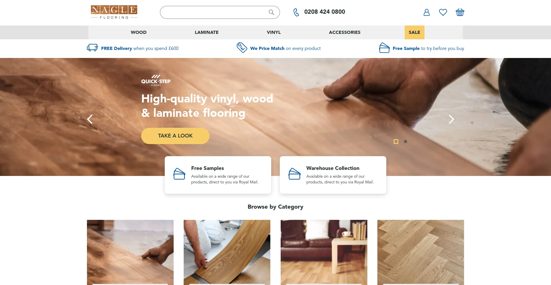 Screenshot of nagleflooring.co.uk homepage