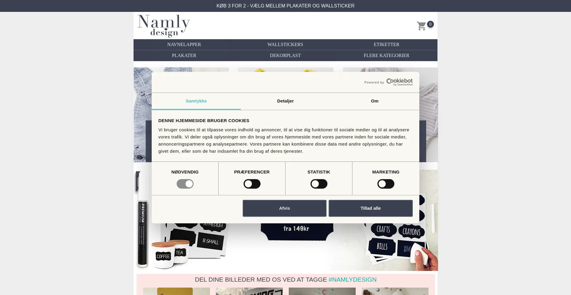 Screenshot of namly.dk homepage