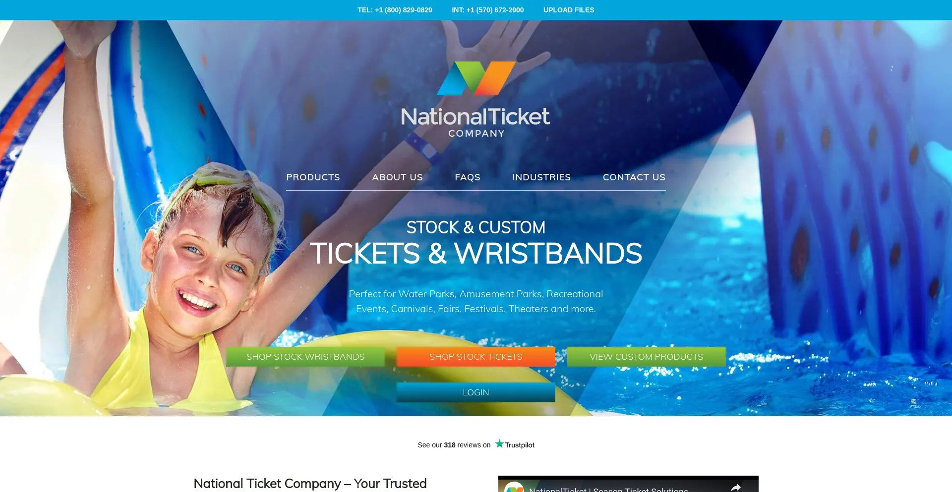 Screenshot of nationalticket.com homepage