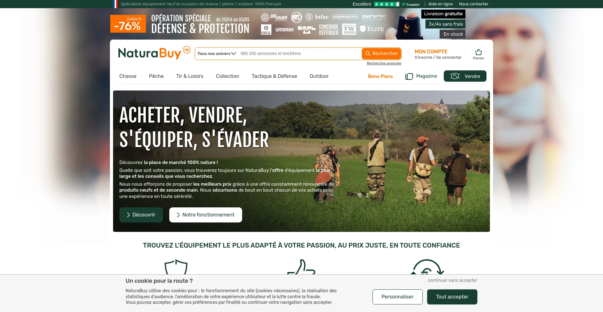 Screenshot of naturabuy.fr homepage