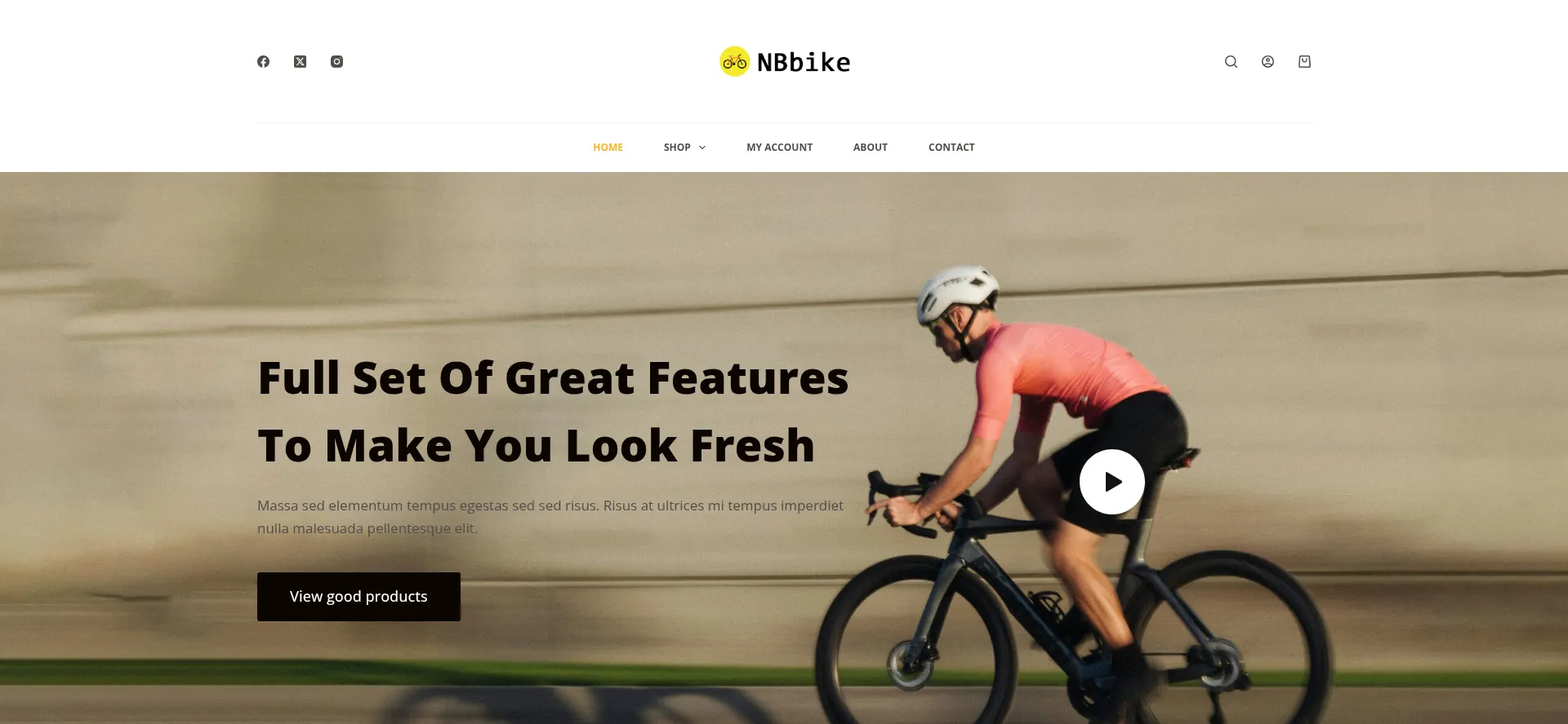 Screenshot of nbbike1.com homepage