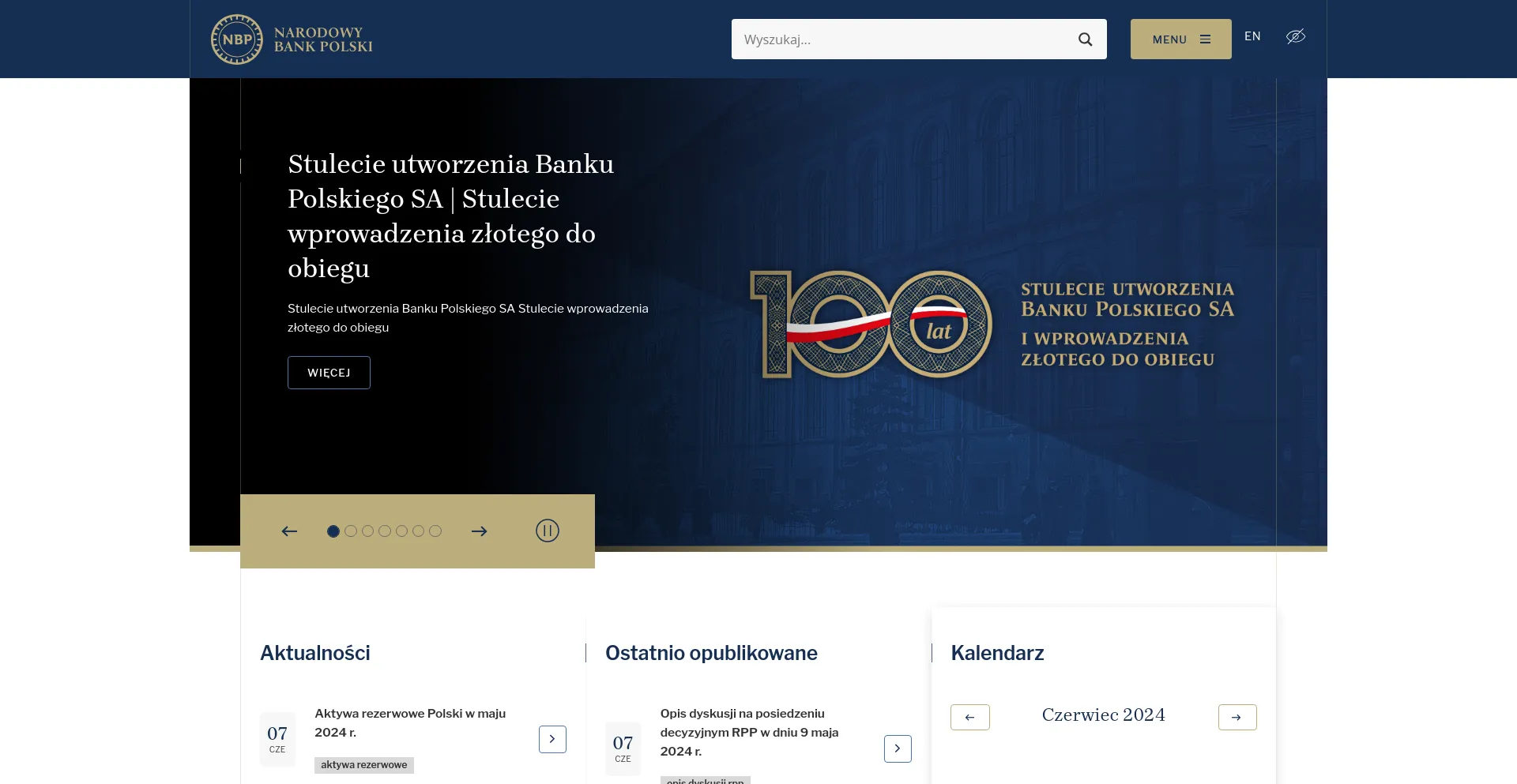 Screenshot of nbp.pl homepage