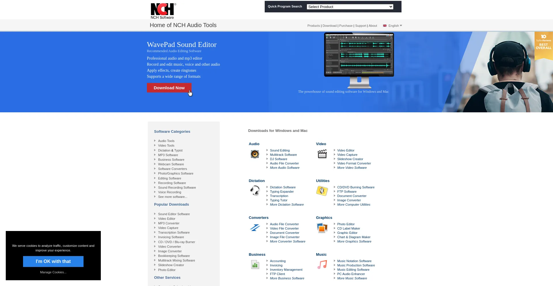 Screenshot of nch.com.au homepage