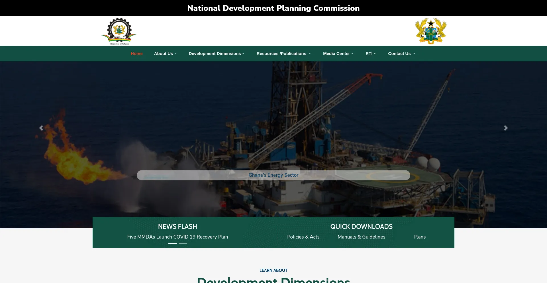 Screenshot of ndpc.gov.gh homepage