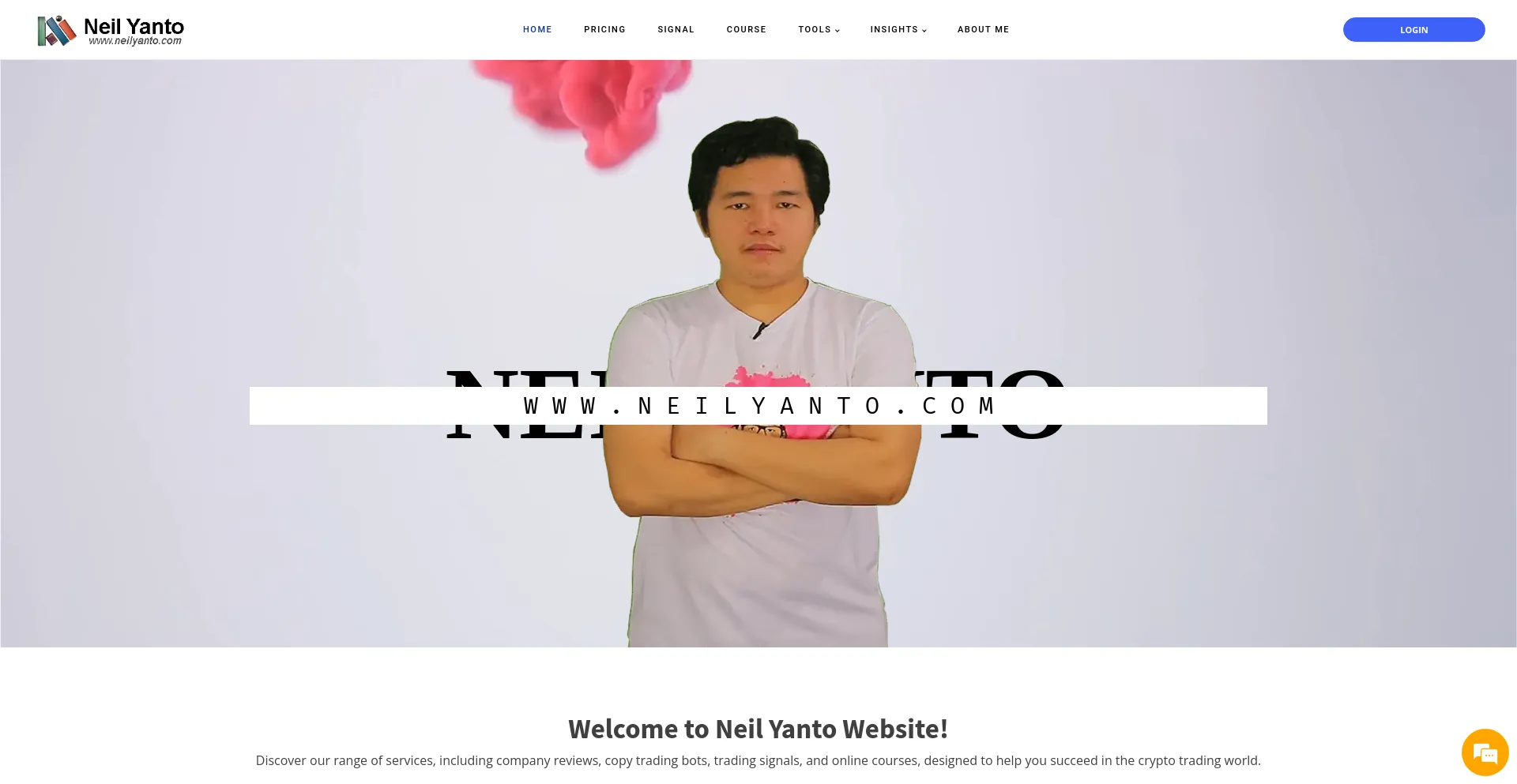 Screenshot of neilyanto.com homepage