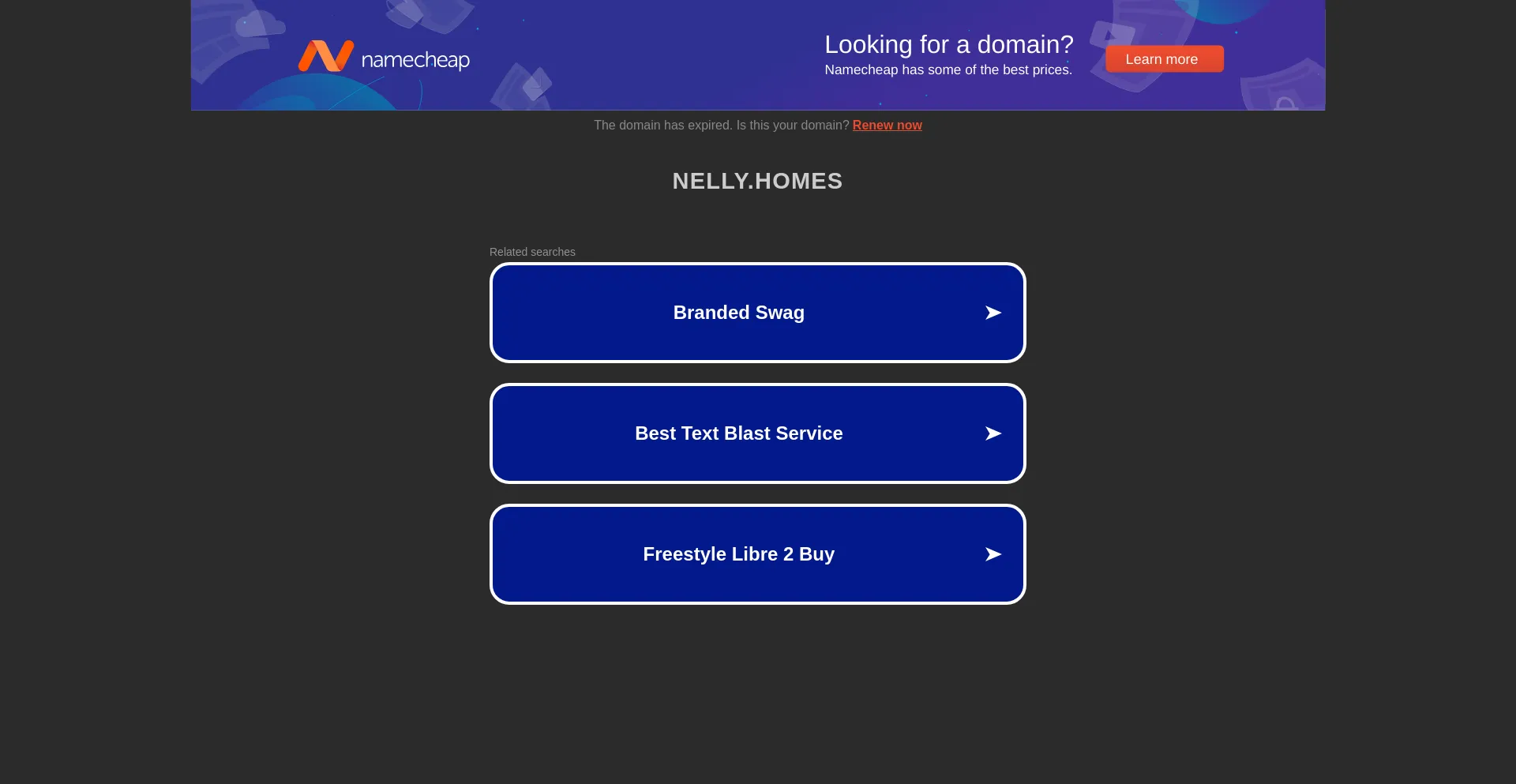 Screenshot of nelly.homes homepage