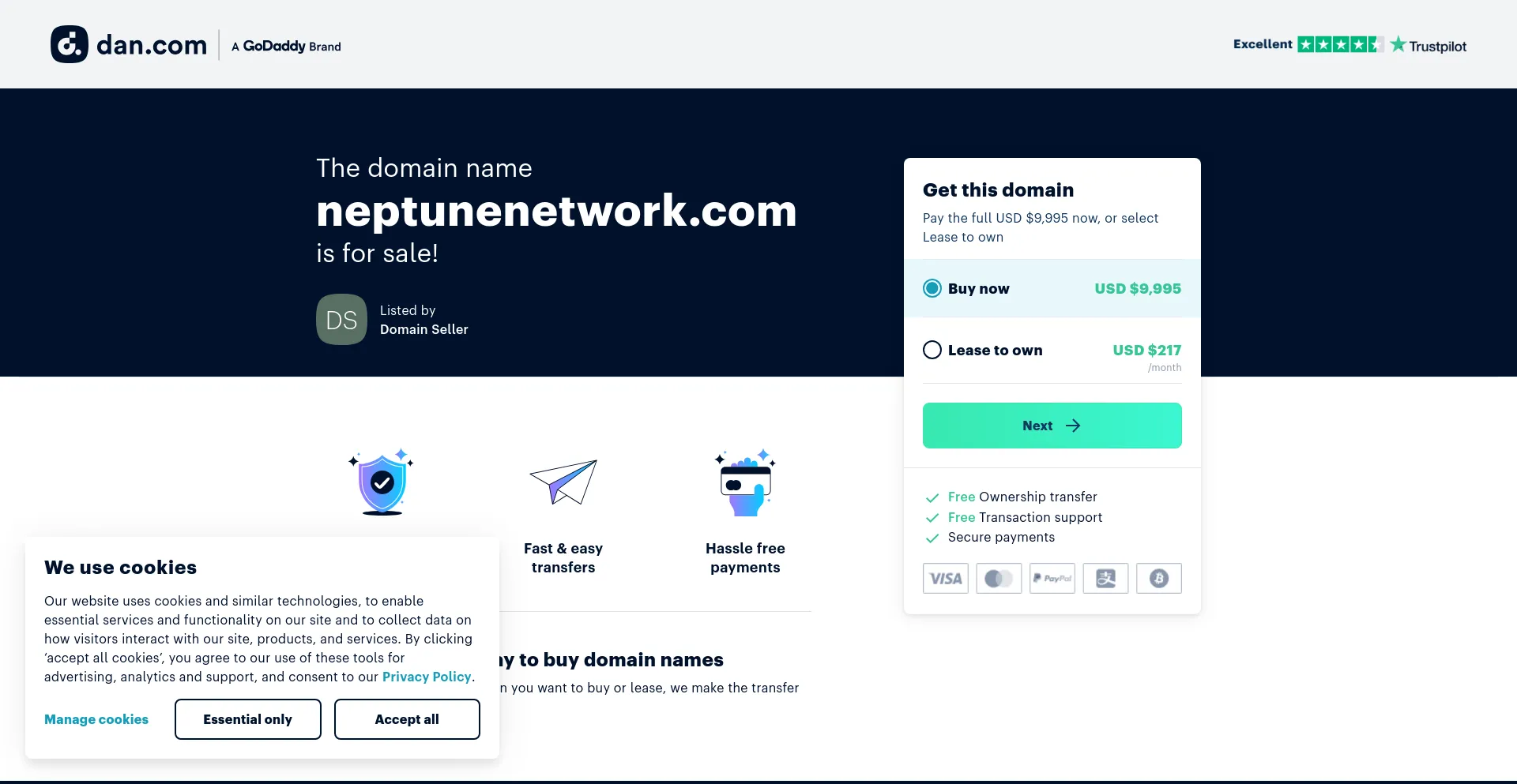 Screenshot of neptunenetwork.com homepage