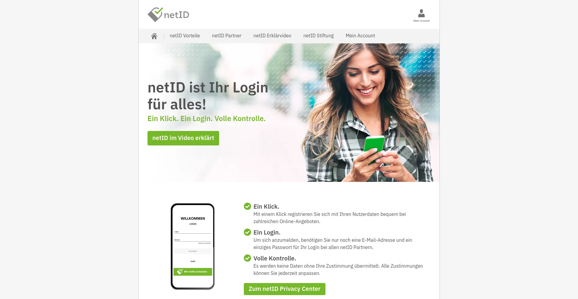 Screenshot of netid.de homepage