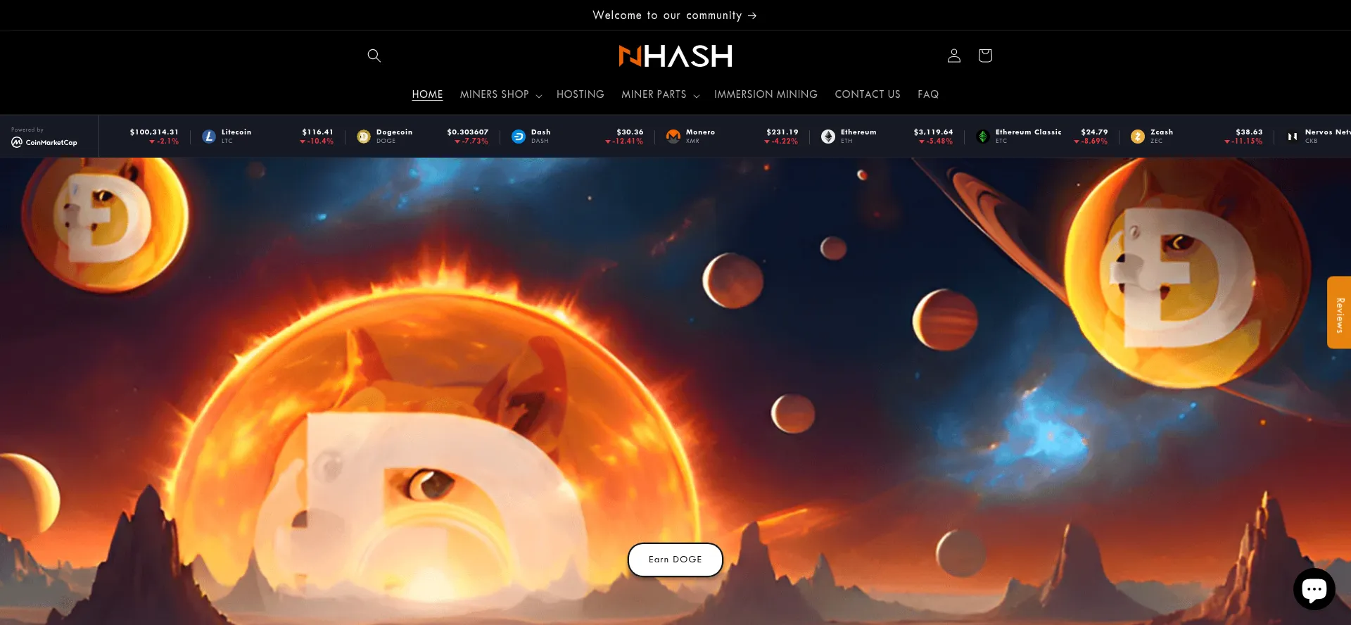 Screenshot of nhash.net homepage