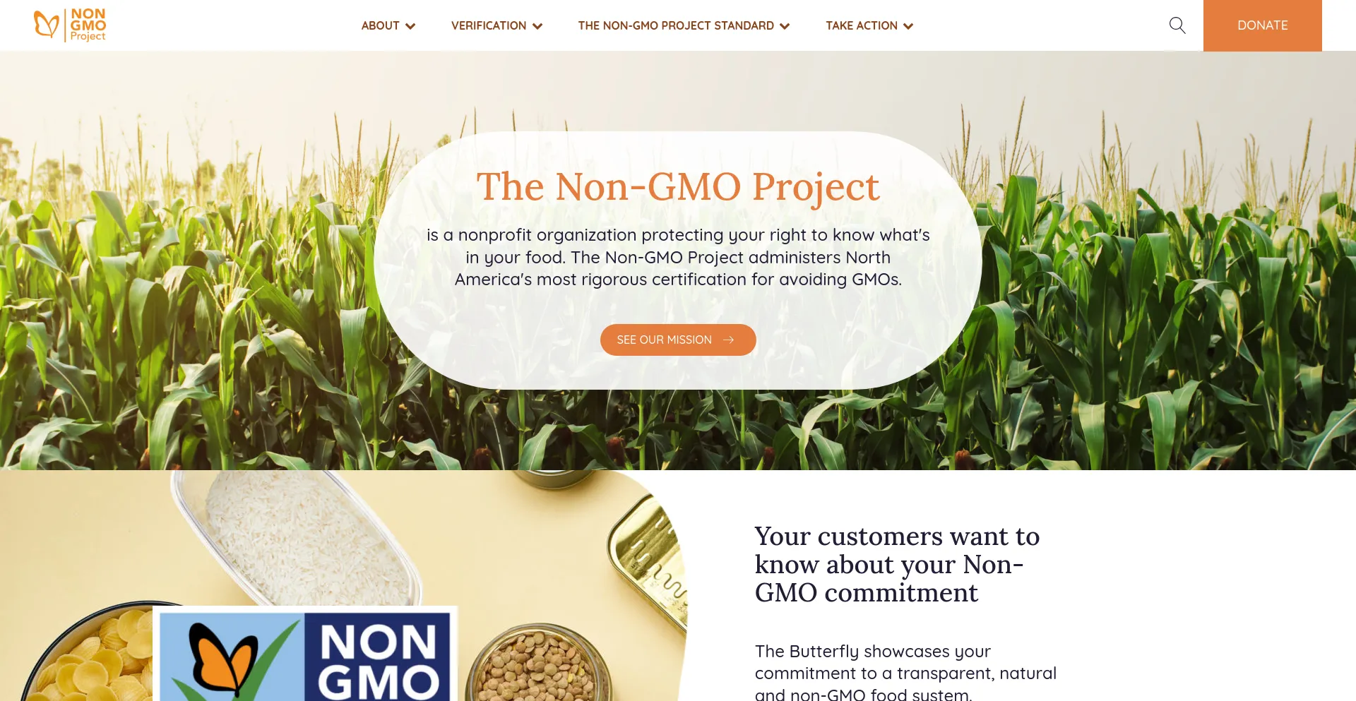 Screenshot of nongmoproject.org homepage