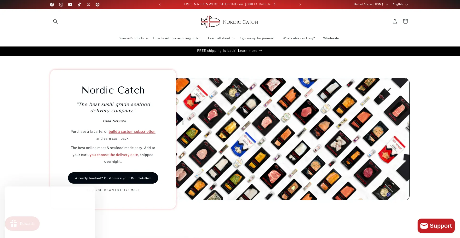 Screenshot of nordiccatch.com homepage