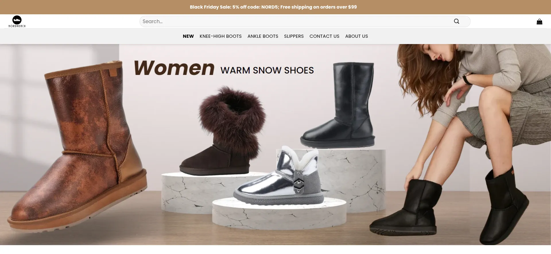 Screenshot of nordmerch.com homepage