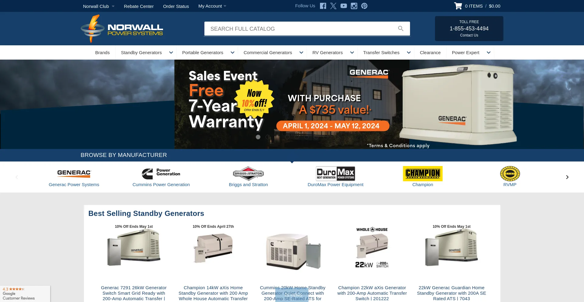 Screenshot of norwall.com homepage