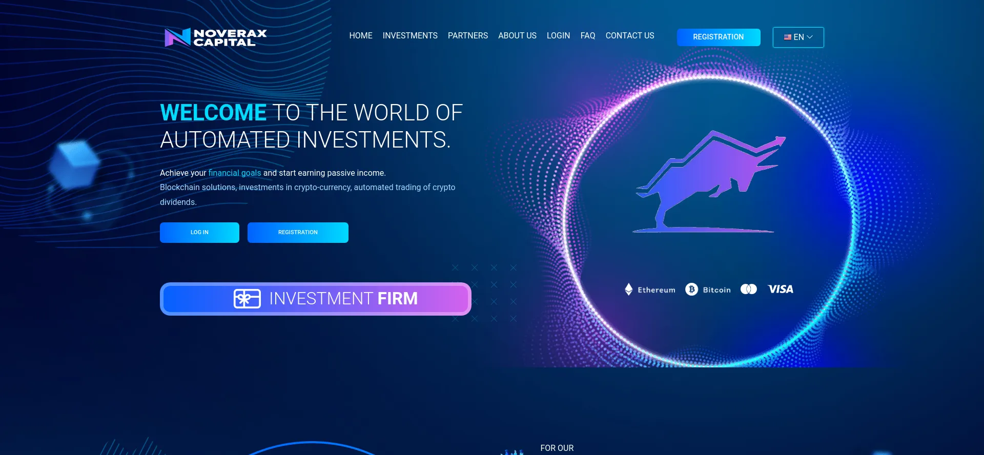 Screenshot of noveraxcapital.com homepage