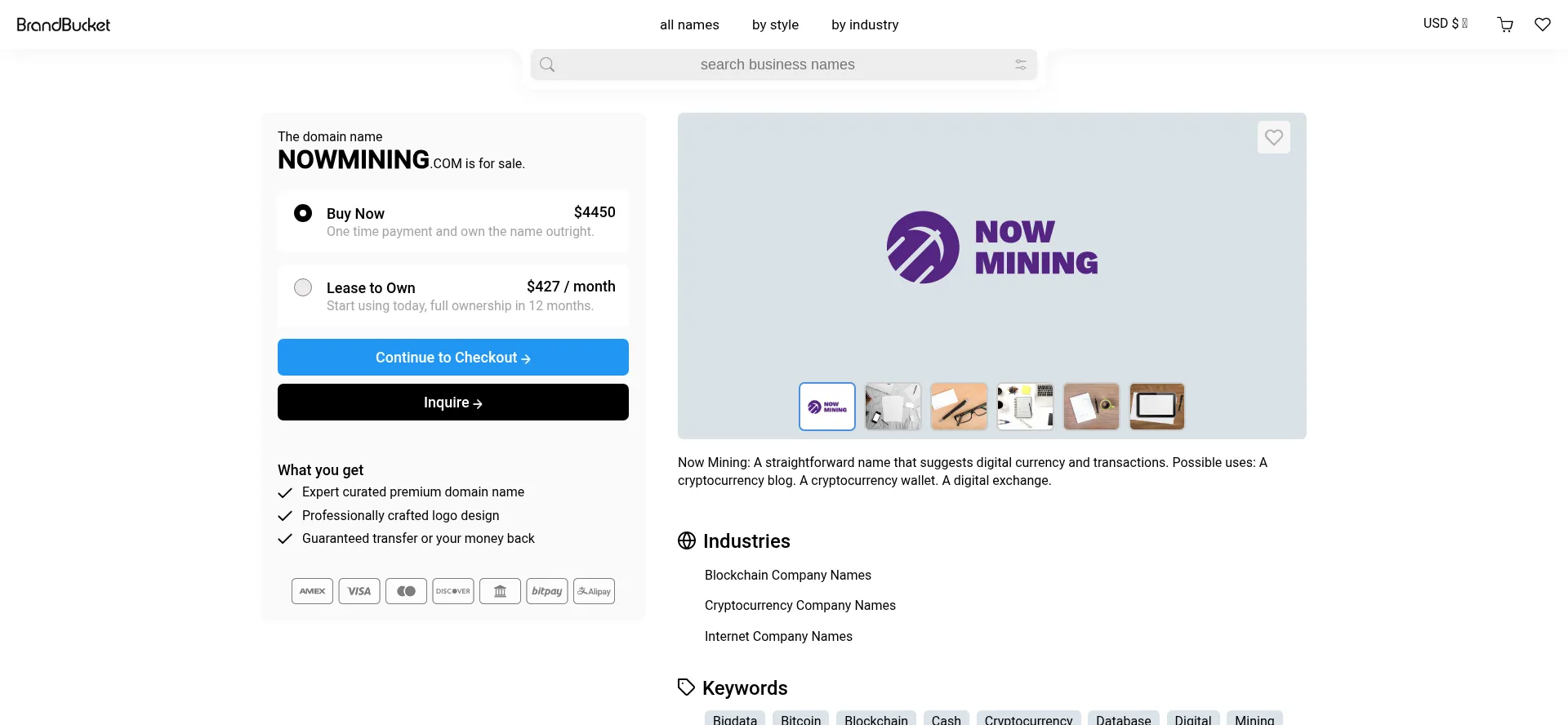 Screenshot of nowmining.com homepage