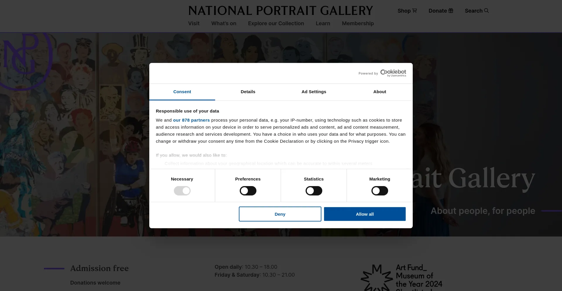 Screenshot of npg.org.uk homepage