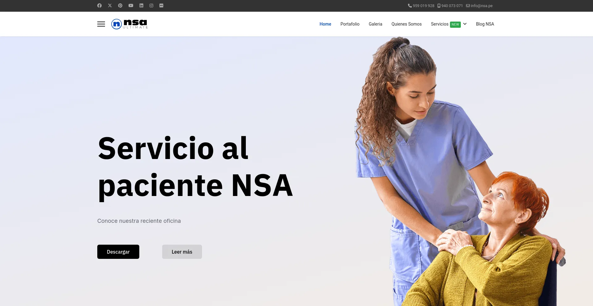 Screenshot of nsa.pe homepage