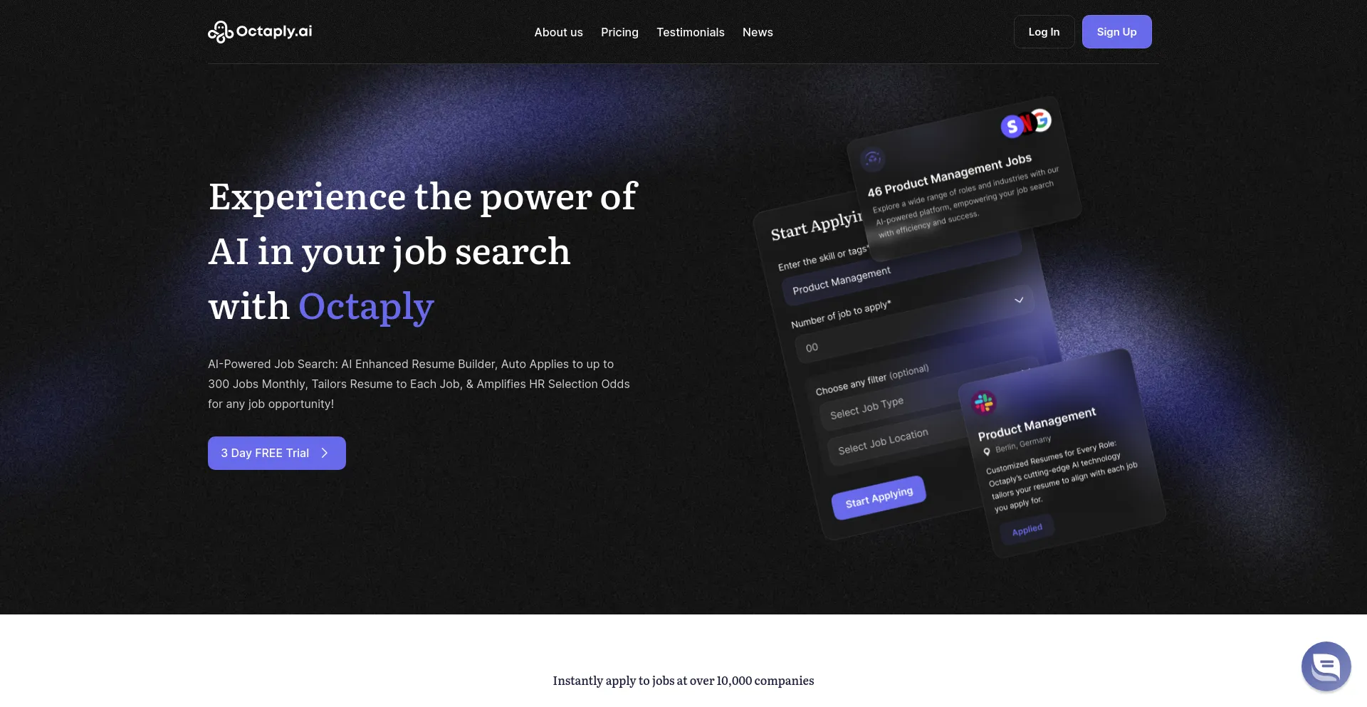 Screenshot of octaply.ai homepage