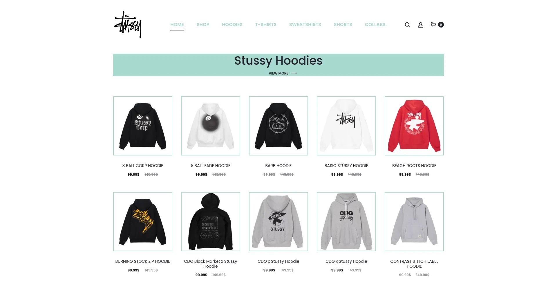 Screenshot of officialstussy.com homepage