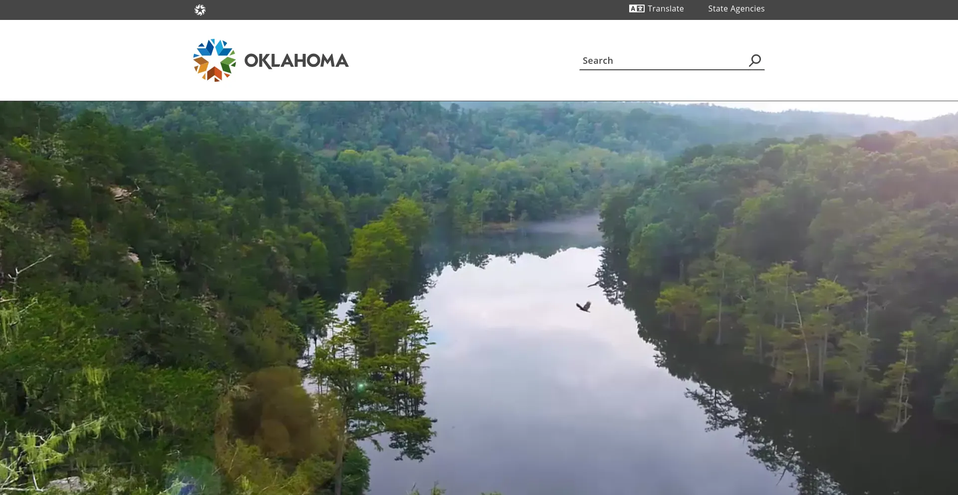 Screenshot of oklahoma.gov homepage