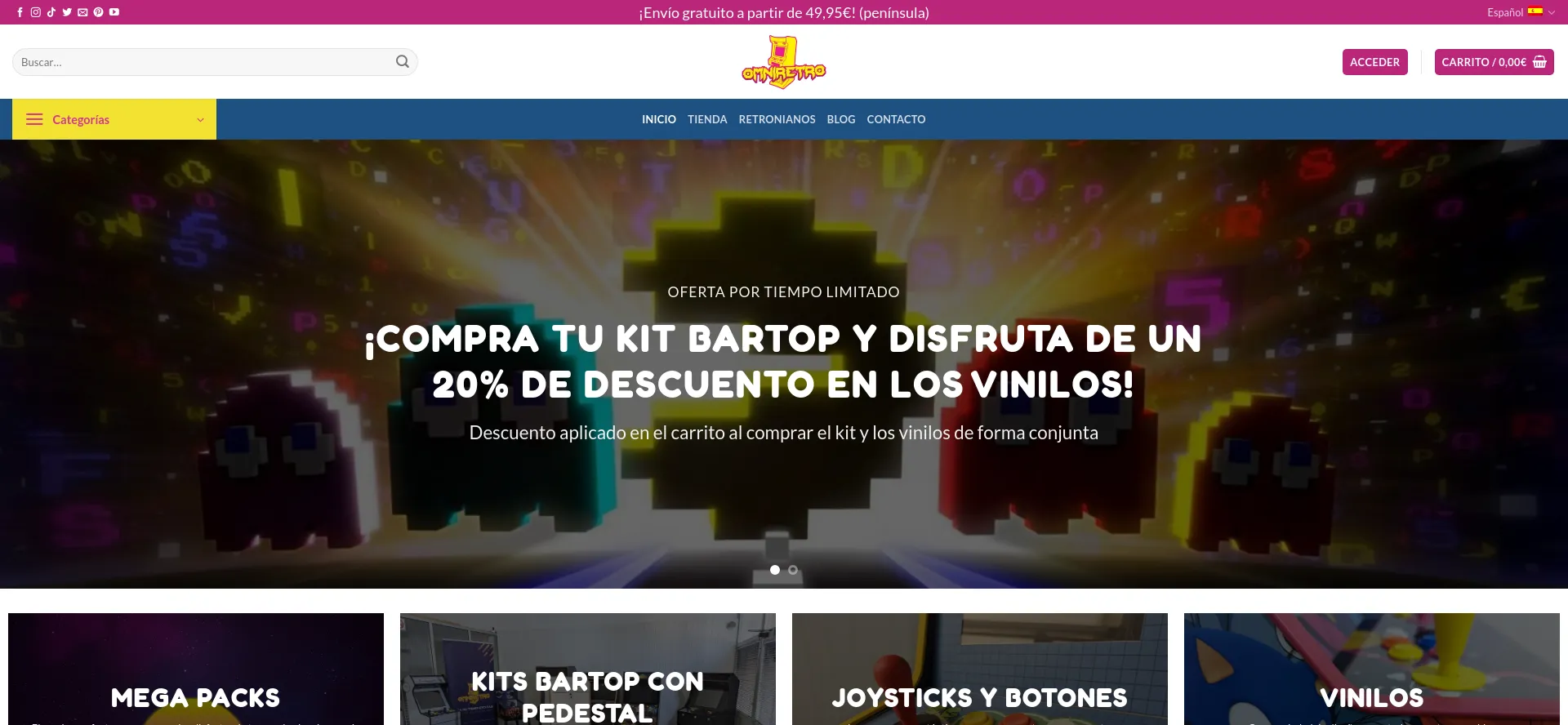 Screenshot of omniretro.com homepage