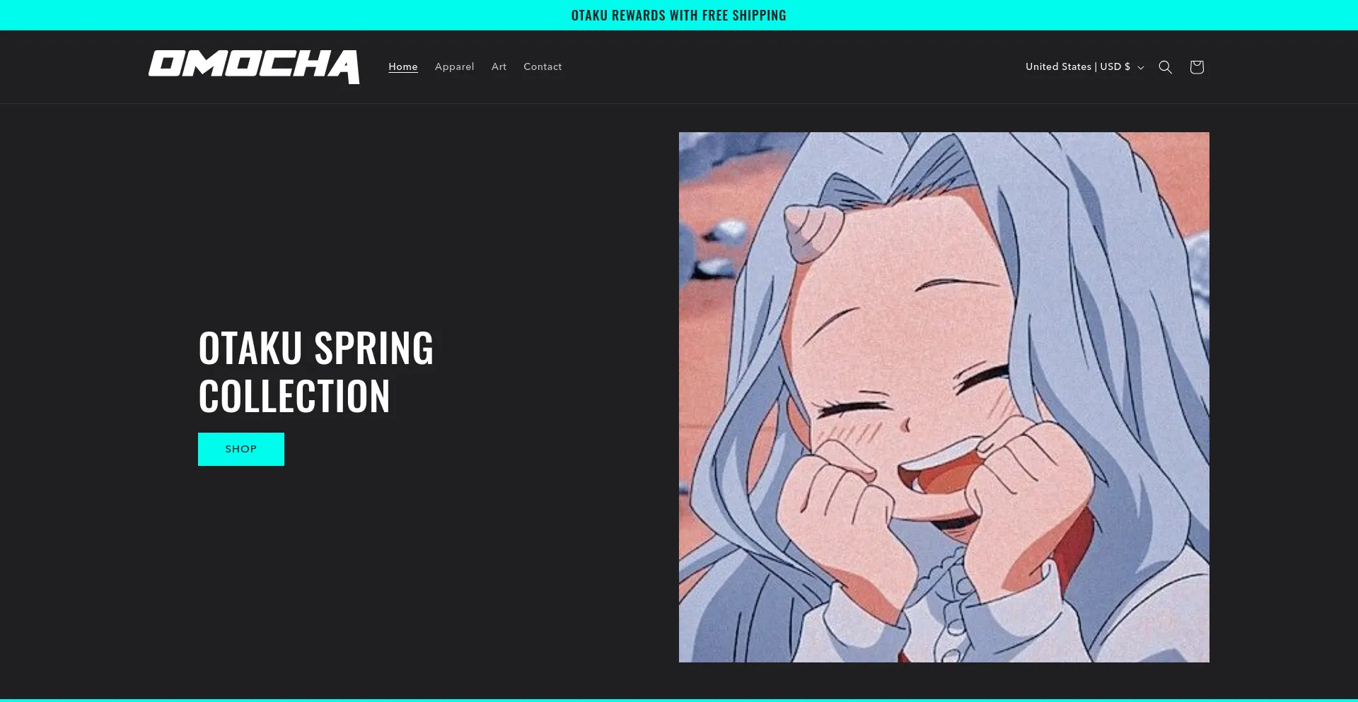 Screenshot of omocha.co homepage