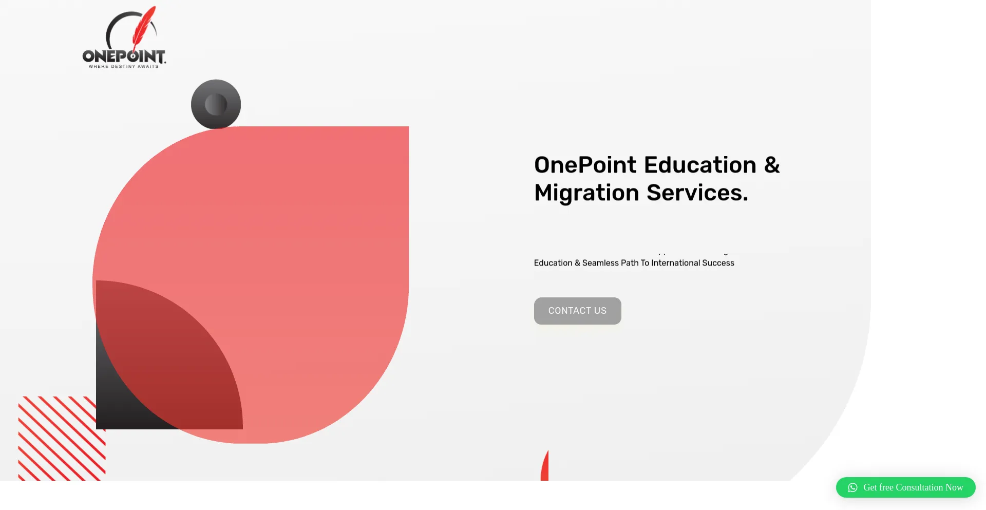 Screenshot of onepointeducationservices.com homepage